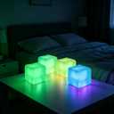 4 Pcs Stress Cube Glow in The Dark, Slow Rising Squishy Fidget Toys for Adults Teens Boys Girls Anxiety Relief Squeeze Stress Balls Sensory Toys for Kids with Autism Party Favors Gifts