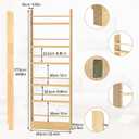 6 Tier Behind The Door Bookshelf, Space Saving Behind The Door Bookcase Wooden Kids Wall Bookcase for Bedroom Living Room Playroom (Wood), 59.5cm X 10cm X 177.5cm