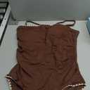 Holipick Women Tummy Control One Piece Swimsuits Strapless Bandeau Bathing Suits Slimming Halter Swimwear, Brown XL