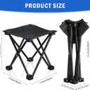 4 Pack Camping Stool Foot Rest Small 11Inch Portable Folding Camping Chair Lightweight Foot Rest Seat with Carry Bag for Fishing Hiking Gardening Beach Outdoor Walking Backpacking Travel BBQ (Black)