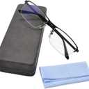 Computer Blue Light Blocking Glasses For Men Computer Gaming Glasses Metal Half Frame Clear Lens Eye Protection