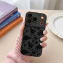 3 x ZZDWLDHA Compatible for iPhone 17 Pro Case, Cute Aesthetic Floral with Black Design Full Camera Lens Shockproof Protection Anti-Scratch Anti-Drop Stylish Case for All People