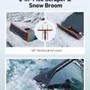 AstroAI 47.2 Inch 2-in-1 Snow Brush for Car Snow Broom and Detachable Ice Scraper with Non-Abrasive Silicone Head for Cars, Trucks, SUVsOrange-Black