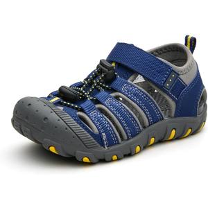 Weestep Toddler Little Kid Boys and Girls Close Toe Hook Loop Sandal, N-13 Navy