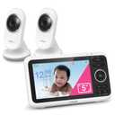 VTech [Upgraded] VM350-2 Baby Monitor, 5" Screen,2 Cameras,1000ft Range, Night Vision, 2-Way Audio, Lullabies, Secure Transmission No WiFi