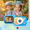 Kids Waterproof Camera, 1080P HD Underwater Digital Camera for Kids Aged 3-12, IP68 Swimming & Snorkeling Toy, ABS Plastic, 32GB Card, Birthday Gift for Children Boys Girls, Blue