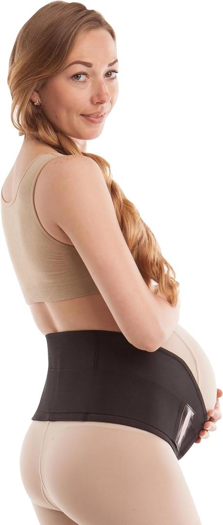 Gabrialla Made in USA Pregnancy Belly Band, Soft & Breathable Maternity Belly Band  Pregnancy Belt for Back, Pelvic & Waist (X-Large, Black)