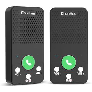 Wireless Intercom System for Home, Full Duplex Call & Answer Intercoms, No WiFi Needed, 500 ft Range, One-Touch Calling for Seniors & Family, Rechargeable 1000mAh Battery (2 Pack)