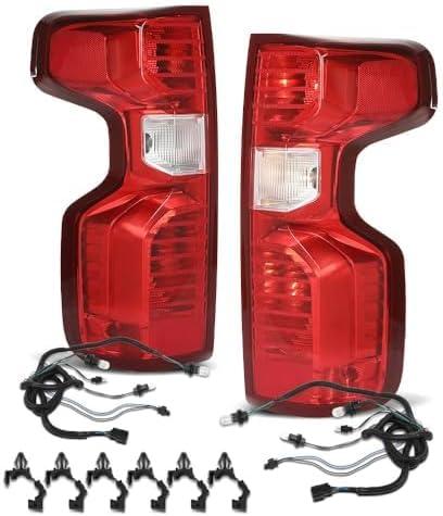 G-PLUS Tail Lights Assembly Rear Break Lamps Fit Chevy Silverado 1500 2019-2023/Fit Silverado 2500HD 3500HD 2020-2023,Fit Halogen Type Only, Not Fit w/Factory LED Tail Light, Left + Right Luces Traseras