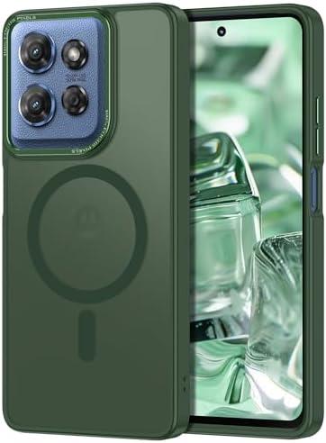 Casehas for Moto G 5G 2025 Case/Moto G Play 2025 Case, [Military Grade Drop Protection] [Compatible with MagSafe] Shockproof Slim Translucent Matte Anti-Slip Women Girls Men Protective Cover, Green 2Pcs