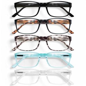Gaoye Professional Reading Glasses for All Day - Computer Readers with Blue Light Protection - Value Pack (A1-5 Pack Mix Color)