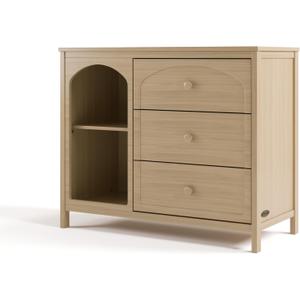 Graco Olivia 3 Drawer Combo Dresser (Driftwood)  GREENGUARD Gold Certified Baby Dresser, Kids Bedroom Storage Organizer, Interlocking Drawer System, Anti-Tip Kit Included