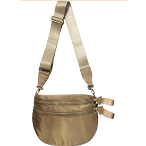 Dopamine and Bold Pattern Nylon Bum Bag for Women with Adjustable Strap, Spacious Crossbody Bag, Daily and Travel Use (Pure brown,One Size)