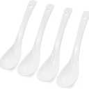 6.5 inch 16.5cm Ceramic Soup Spoons Set of 4 - Long Handle, Easy to Hold, Perfect for Ramen, Pho, Dumplings, Miso & Wonton, Dishwasher Safe, Ideal for Asian Soups."