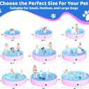 CACSPS 2025 Updated Foldable Dog Pool, 32" x 8" Kiddie Pool with Hard Plastic, Non-Slip Dog Bath Tub for Outdoor Backyard, Collapsible Dog Swimming Pool for Kids Dogs Pets (Pink) 
