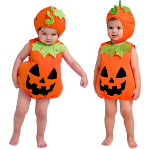Spooktacular Creations Halloween Baby Pumpkin Costume, Pumpkin Costume Toddler Outfit with Hood for Halloween Dress up party (12-18 Months, Orange)