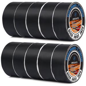 Premium Joist Tape for Decking  2 Inch x 50 Feet 10 Pack Joist Butyl Tape, Waterproof Deck Wrap Tape  Suitable for Various Surfaces Including Wood, Metal, Plastic, and Rubber