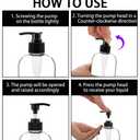 Empty Plastic Pump Bottles Dispenser 4 Pack 16oz/500ml Portable Clear BPA-Free Cylinder Shampoo Lotion Hand Pump Bottle Durable Refillable Containers