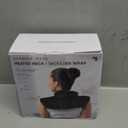 Sharper Image Heated Neck & Shoulder Wrap - Microwavable Warm & Cooling Plush Pad, Scented Aromatherapy (100% Natural Lavender & Herb Spa Blend), Pain Tension Headache Relief Therapy, Gift for Women (Black)