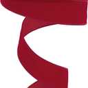 MEEDEE 1.5 Inch Velvet Wired Ribbon - 25 Yards Dark Red, Perfect for Christmas Tree, Wreaths & Bows