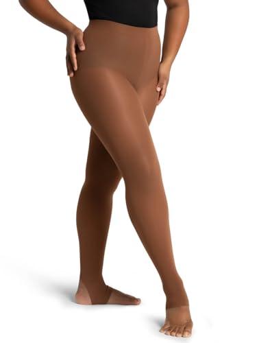 Capezio Womens Ultra Soft Self Knit Waistband Stirrup Tight, Maple, Small-Medium US