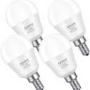 LED Ceiling Fan Light Bulbs 40W Equivalent 120V LED Candelabra Bulb 5W Daylight White 5000KUsed for Branch Chandeliers, Vanity Mirror Light, E12 Base 4Pack
