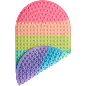 Baby & Toddler Bath Mat for TubSilicone Non Slip Bathtub Mat for Kids with 27 x 15 Inches for Storage, Rainbow Bathbub Mat with Push Pop Bubbles, Machine Washable Shower Mat, Colorful, Oval