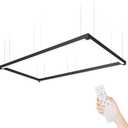 8FT x 4FT LED connectable Linear Lights Rectangular Set 260W Dimming, 3000K to 6000K Color Changing, Commercial Hanging LED Shop Light Fixtures for Office Work Shop Garages