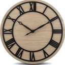 Bernhard Products Decorative Wall Clock 12 Inch Noiseless Farmhouse Rustic Metal Iron Frame 