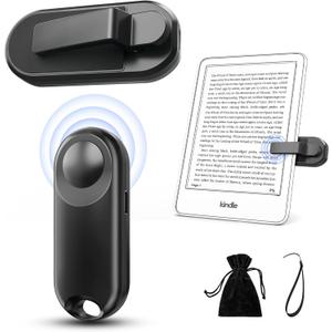 RF Remote Control Page Turner for Kindle Paperwhite, Kindle Accessories Remote Photo and Video for E-Book iPhone iPad Android Tablets Reading Novels Comics Remote Control Extenders (Black)