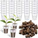 Jutom 60 Pieces Hydroponic Seed Grow Sponges Pod Kit for Indoor and Outdoor Use