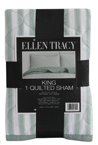 Ellen Tracy King 1 Quilted Sham 20x36 100%Polyester