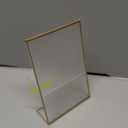 Gold Acrylic Sign Holder 4X6 inch, 6 Pack Wedding Table Number Frames Vertical , Double Sided Display Gold Picture Frame, Clear Menu Holders for Wedding Reception, Party Decoration