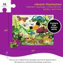 Crocodile Creek 36-Piece Jigsaw Floor Puzzle - Fun Floor Puzzles for Kids Ages 3-5 - Heavy-Duty Shaped Box for Storage - Backyard Bugs - 24" W x 18" H Finished