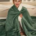 Electric Blanket Heated Throw, Extremely Soft Electric Throw Blanket with 4 Hours Auto Off & 5 Heating Levels, Heated Blanket Ideal Gift for Bedding Office Couch, 50"x60", Hunter Green