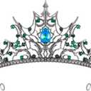 SWEETV Halloween Crown - Midnight Coven, Gothic Crowns for Women, Black Witch Headpiece Halloween Decorations, Evil Tiaras and Crowns, Dark Tiara Rhinestones Baroque Queen Crown
