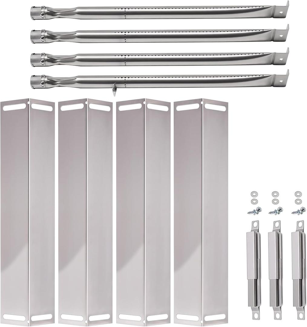 Grill Replacement Parts for Charbroil 463211513, 463211512, 463211516, 463211511, 463211514 Grill Model, Grill Heat Tent Shield, Burner Tube (1 Burner with Bracket), Carryover Tube Replacement Kits.