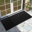 Yimobra Large Door Mat 47x24, All-Weather Waterproof Outdoor Mats for Front Door, Non Slip Rubber Doormat for Patio Proch Outside Entryway Indoor, Black
