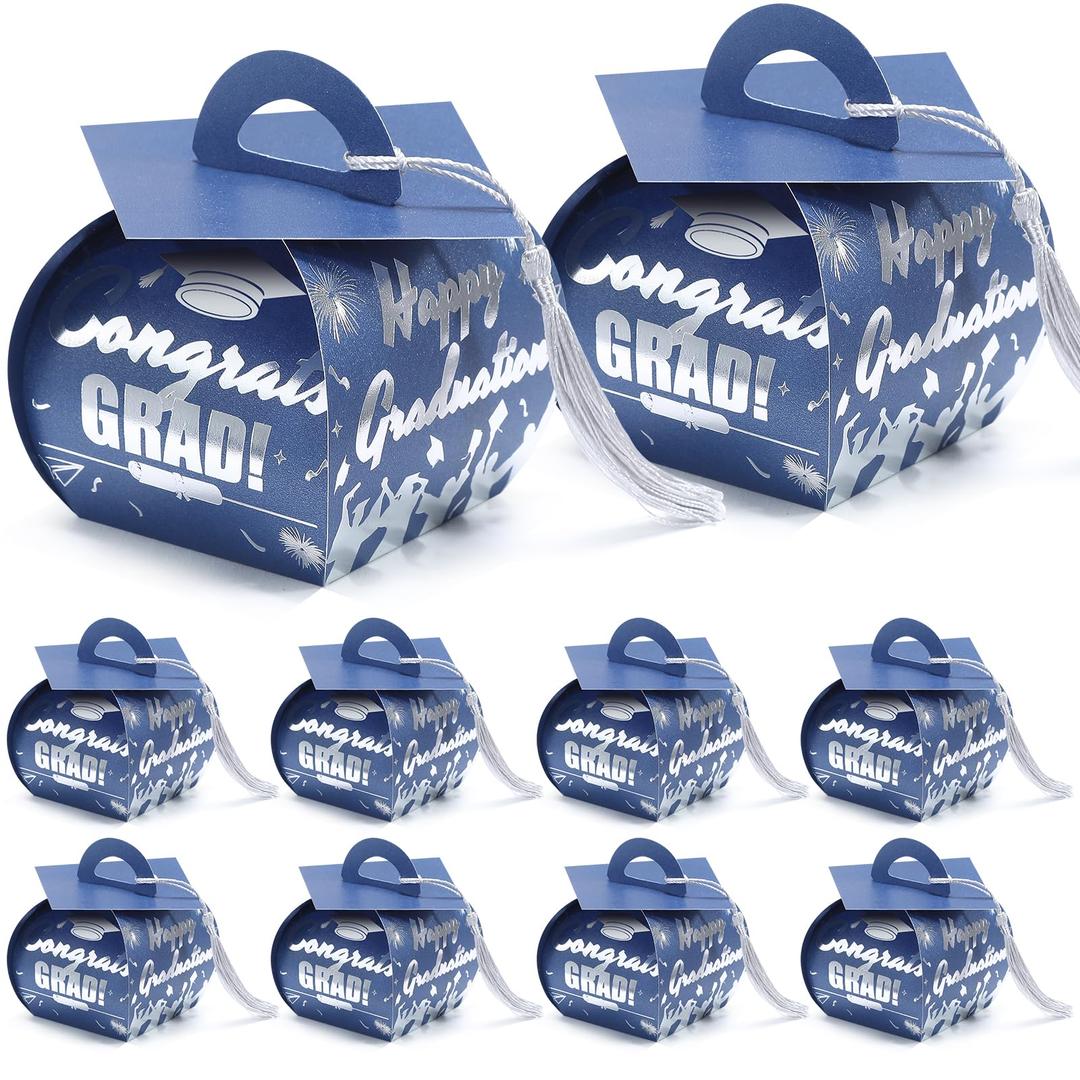 2 x COTOPHER 36 Pcs Graduation Cap Gift Boxes with Tassel, Class of 2026 Graduation Candy Boxes Centerpieces for Tables Party Decorations, Mini Treat Chocolate Box Graduate Favors Supplies