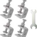 Stainless Steel C Clamps, Mini Tiger Clamp Set for Mounting, Heavy Duty Metal U Clamps, Small Desk G-Clamp with 1.38 Inch Stable Wide Jaw Opening for Metal Working Woodworking Welding Building (4pcs)