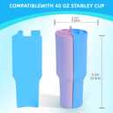 Compatible Stanley Cup 40 Oz 2 In 1 Beverage Separator - Divider Separate Flash Cups, Reusable Silicone Accessory For Parties, Casual, Outdoors, Office (Blue Purple)