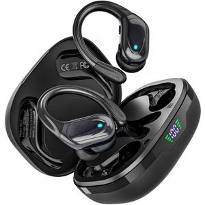 HAOYUYAN Sports Bluetooth Headphones, 80Hrs Playtime Wireless Earbuds with LED Power Display, IPX7 Waterproof Earphones for Workout/Running, Noise Canceling Headset Ear Buds