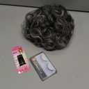 Oseti Curly Grey Hair Buns Messy Bun Hair Piece Clip in Synthetic Hair Pieces for Women Salt and Pepper Bun Hair Extensions Large Curly Drawstring Ponytail Clip on Bun Ponytails for Women (T1B/GREY#)