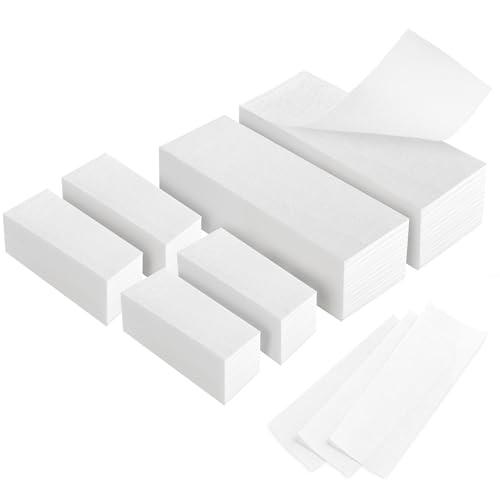 600-Count Non Woven Wax Strips, 2 Size Body and Facial Epilating Wax Strips Paper for Hair Removal, Beauty Waxing Strips for Leg Face Chest Back and Bikini(2pcs)