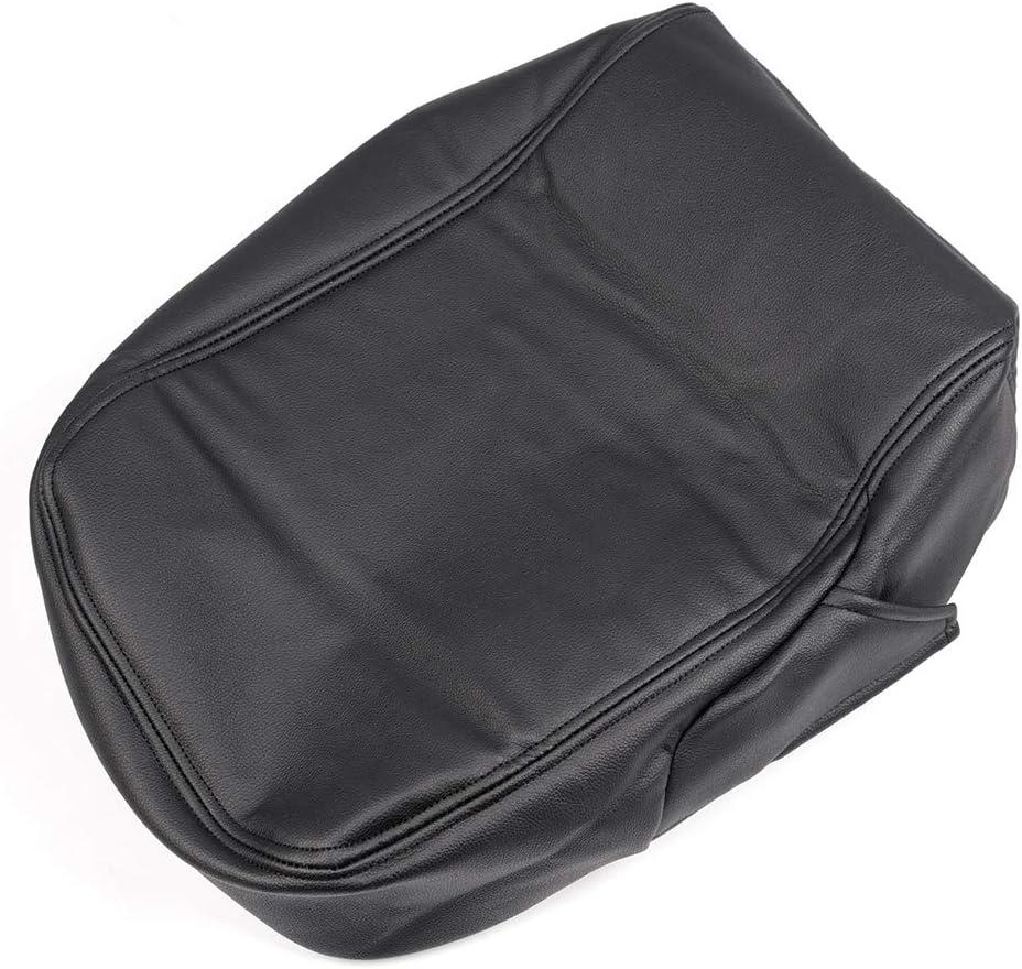 New Console Lid Jump Seat Armrest Cover, Compatible with 2007-2013 Chevy Avalanche Suburban Tahoe Silverado GMC Yukon Sierra, Microfiber Leather Black