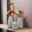 JHDACEDECO Decorative Ceramic Vase Set of 3, for Home and Office,White Black Brown Decorative vase for Pampas Grass&Dried Flowers