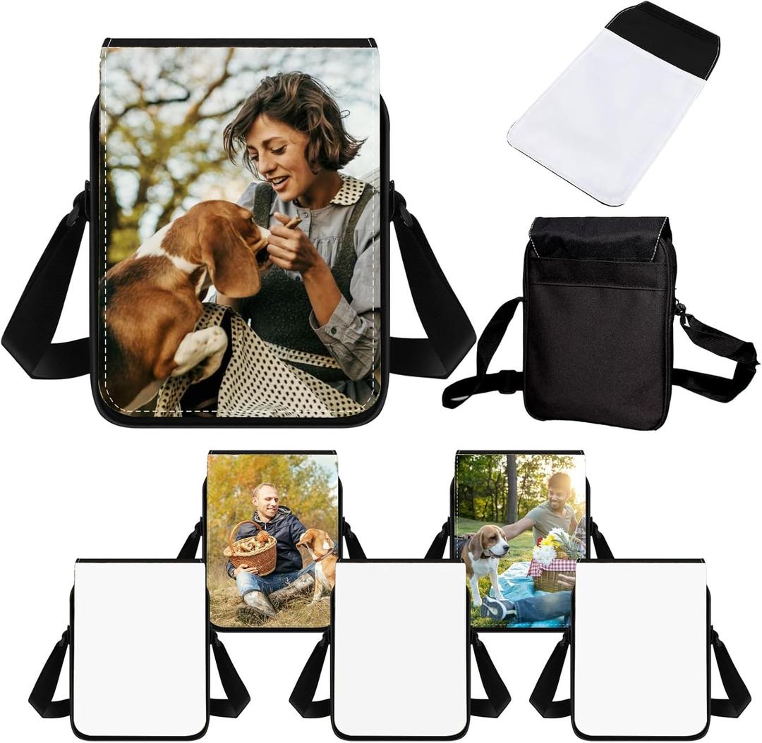 10 Pcs Sublimation Bags Blanks Sublimation Sport Bag Sublimation Shoulder Bag Sublimation Crossbody Bag DIY Sublimation Bags for Adults Children Father's Day Gifts