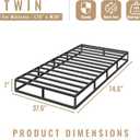 HUEIIS Box Spring Twin Size, 7 Inch Low Profile Metal Frame Mattress Foundation, 3000 lbs Heavy Duty Boxspring with Fabric Cover, Easy Assembly, Noise Free, Non-Slip