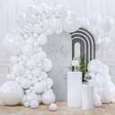 PartyWoo Pearl White Balloons 155pcs Different Sizes Pack of 18 12 10 5 Inch Metallic White Latex Balloon Arch Kit Garland for Wedding Graduation Baby Shower Birthday Party Decorations White-Z30