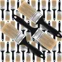 Layhit 48 Pcs Paint Brushes House Chip Paintbrush with Treated Plastic Handles Wide Flat Wall Trim Painting Tool for Paint Stains Wood Cabinet Deck Fence Door Furniture Home DIY (2)